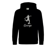 Children Personalised Football Player Hoodie Custom Printed Name Hoody