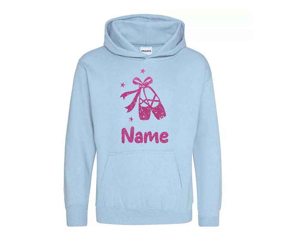 Personalised Dancing Gymnastics Ballet Shoe Hoodie Custom Printed Name Hoodies