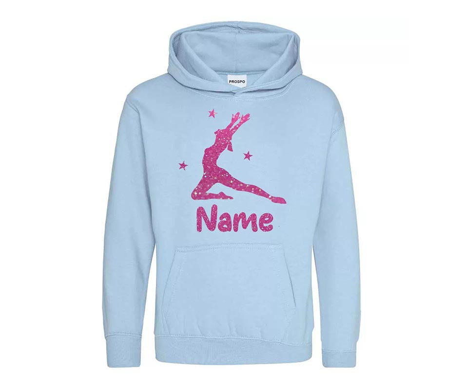 Personalised Dancing Gymnastic Leaping Dancer Kids Girl Custom Printed Hoodie