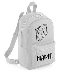 Personalised Girls Backpack Equestrian Bag Mini School PE Club Nursery Any Name Rucksack