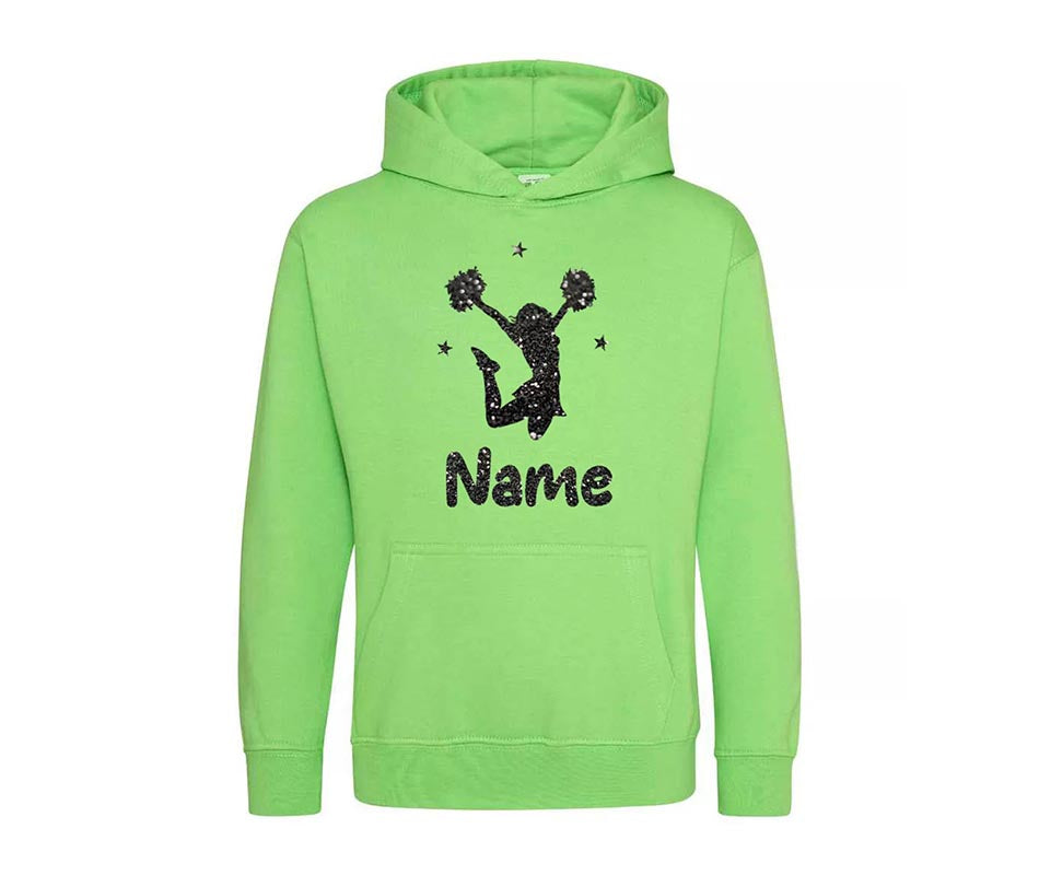 Personalised Dancing Gymnastic Cheerleader Kids Custom Printed Name Hoodie