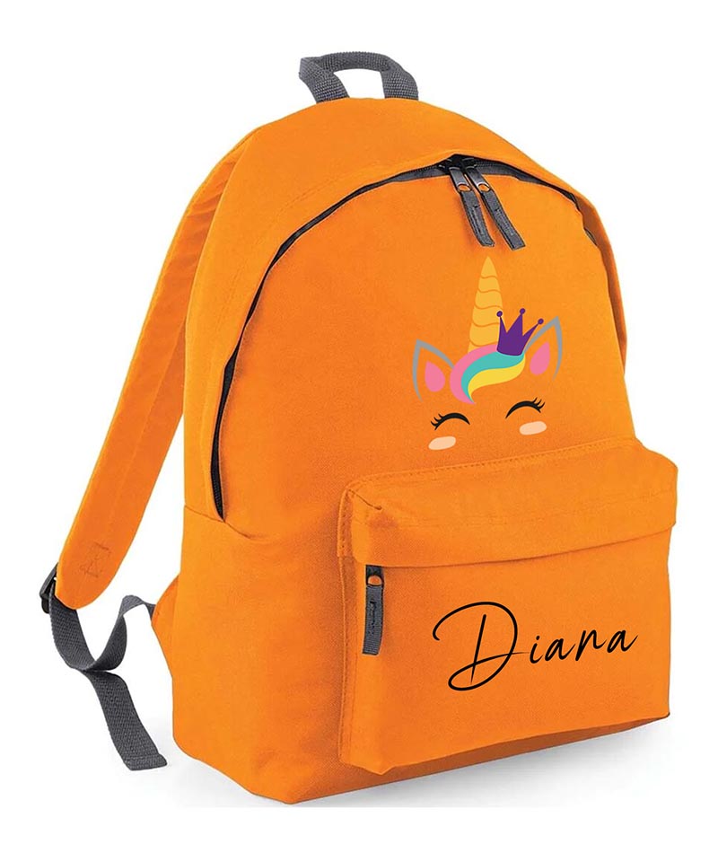 Personalised unicorn School Backpack Bag Any Name Text Kids PE Kit Girls Boys Gift