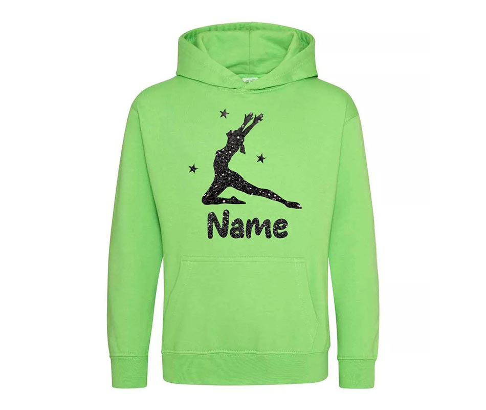 Personalised Dancing Gymnastic Leaping Dancer Kids Girl Custom Printed Hoodie