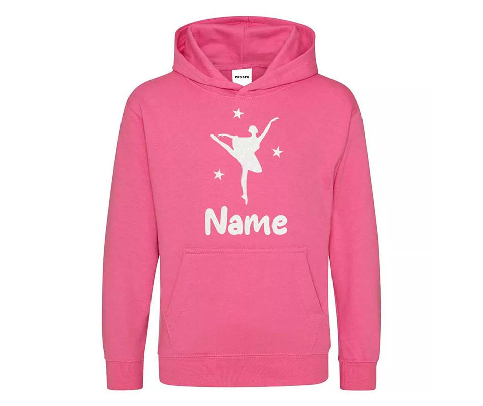 Personalised Dancing Gymnastic Girl Hoodie Custom Printed Name Hoodies Jumper