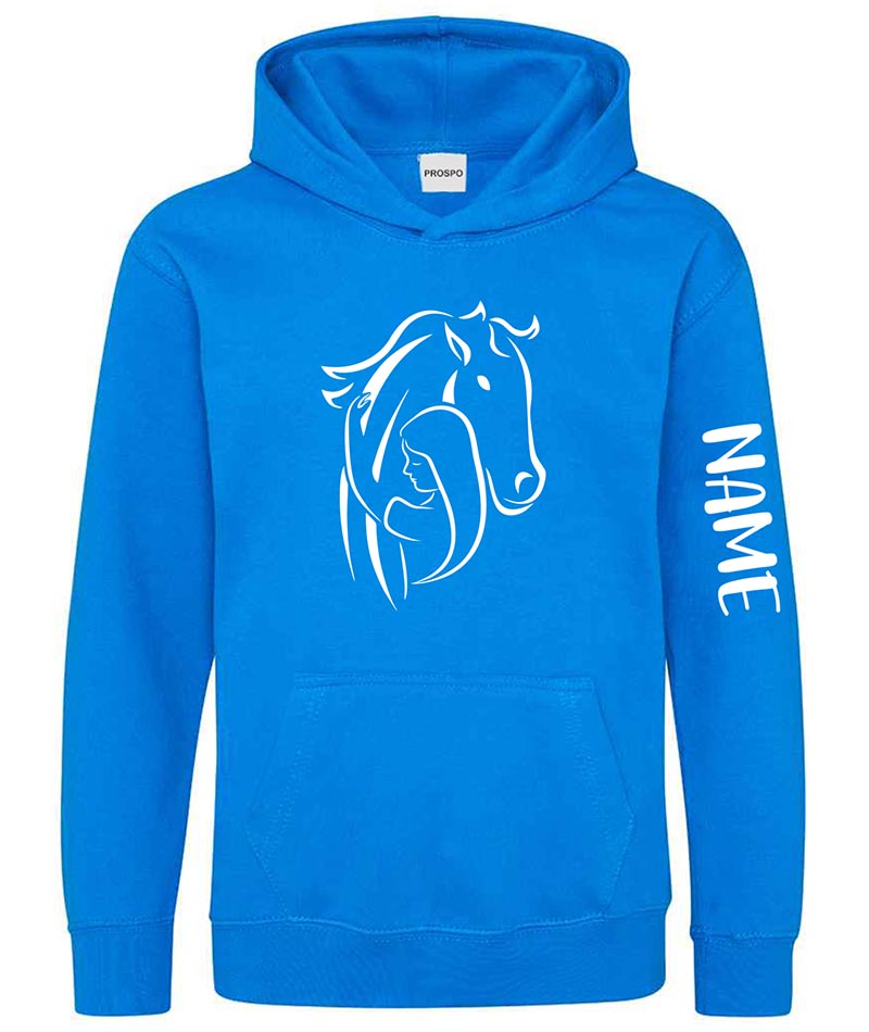 Personalised Equestrian Glitter Hoodie Custom Printed Name Girls Hoodies Jumper