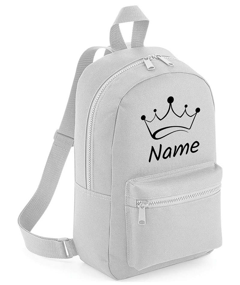 Personalised Girls Crown Backpack Bag Mini School PE Club Nursery Any Name Rucksack