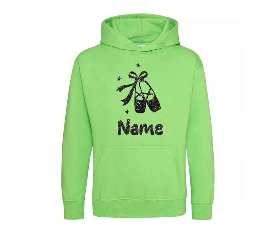 Personalised Dancing Gymnastics Ballet Shoe Hoodie Custom Printed Name Hoodies