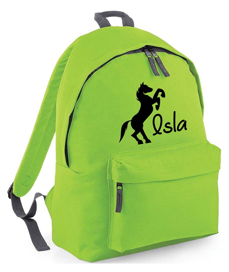 Personalised Equestrian School Backpack Bag Any Name Text Kids PE Kit Girls Boys Gift