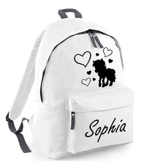 Personalised Unicorn School Backpack Bag Any Name Text Kids PE Kit Girls Boys Gift