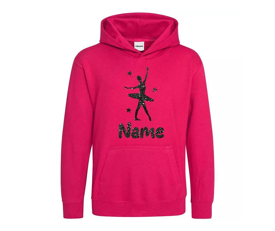 Personalised Gymnastic Girl Hoodie Ballet Dancer Custom Printed Name Hoodies