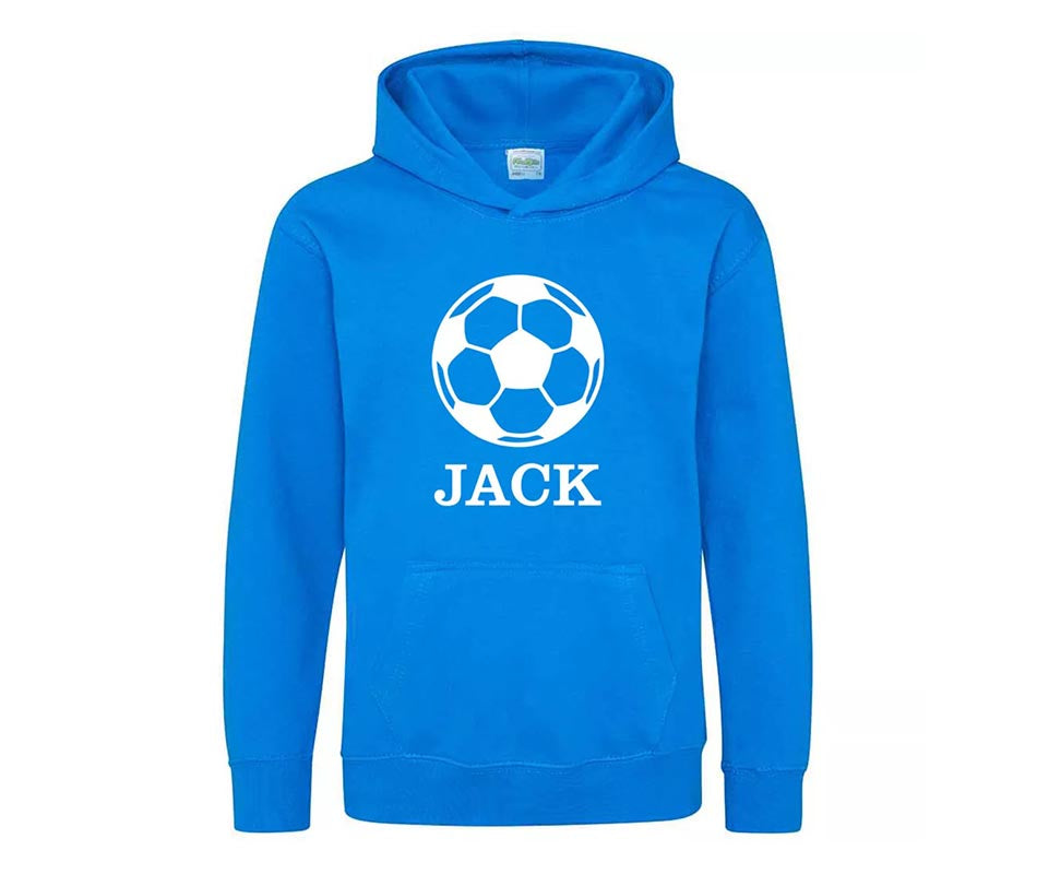 Personalised Football Kids Hoodie Custom Printed Name Unisex Hoodies Jumper