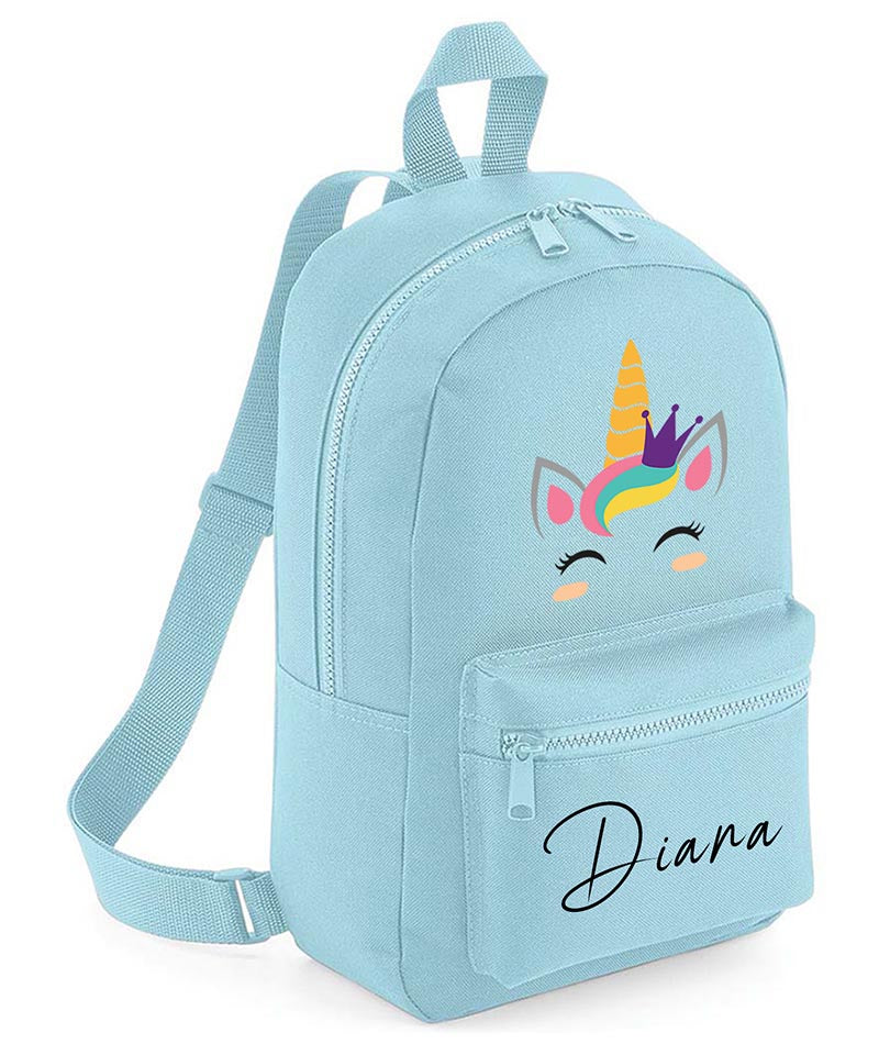 Personalised Girls Unicorn Backpack Bag Mini School PE Club Nursery Any Name Rucksack