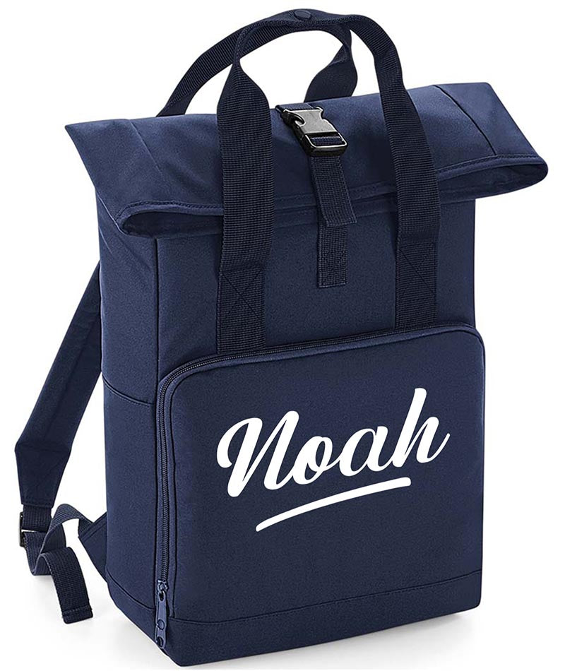 Personalised with Your Name Twin Handle Roll-Top Backpack