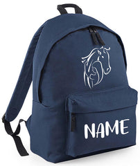 Personalised Equestrian School Backpack Bag Any Name Text Kids PE Kit Girls Boys Gift