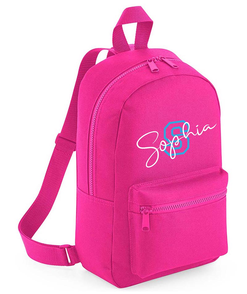 Personalised Girls Backpack Bag Mini School PE Club Nursery Any Name Rucksack