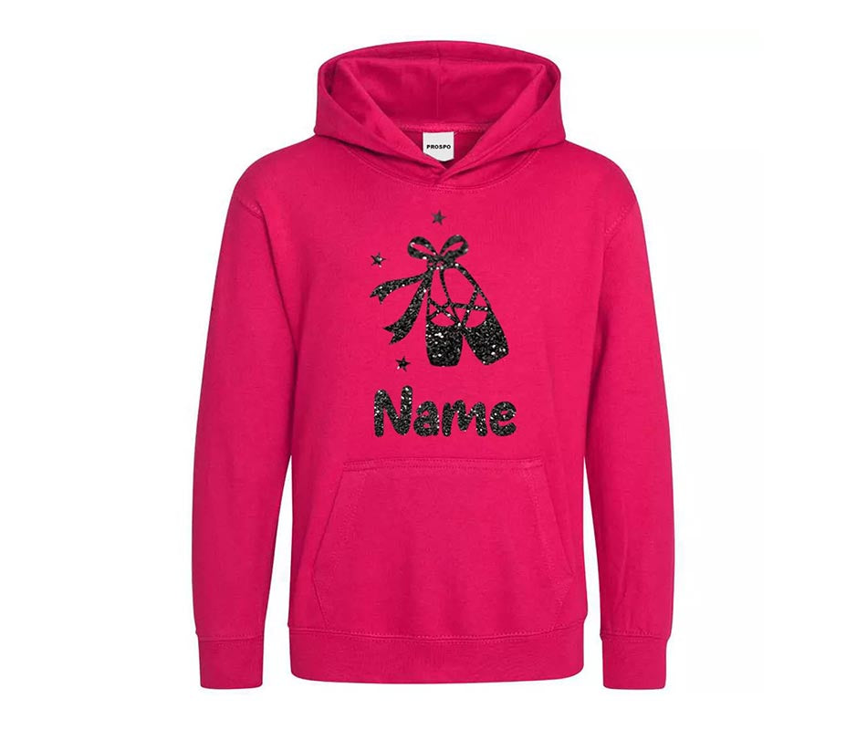 Personalised Dancing Gymnastics Ballet Shoe Hoodie Custom Printed Name Hoodies