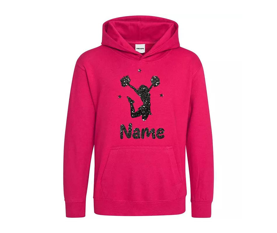 Personalised Dancing Gymnastic Cheerleader Kids Custom Printed Name Hoodie