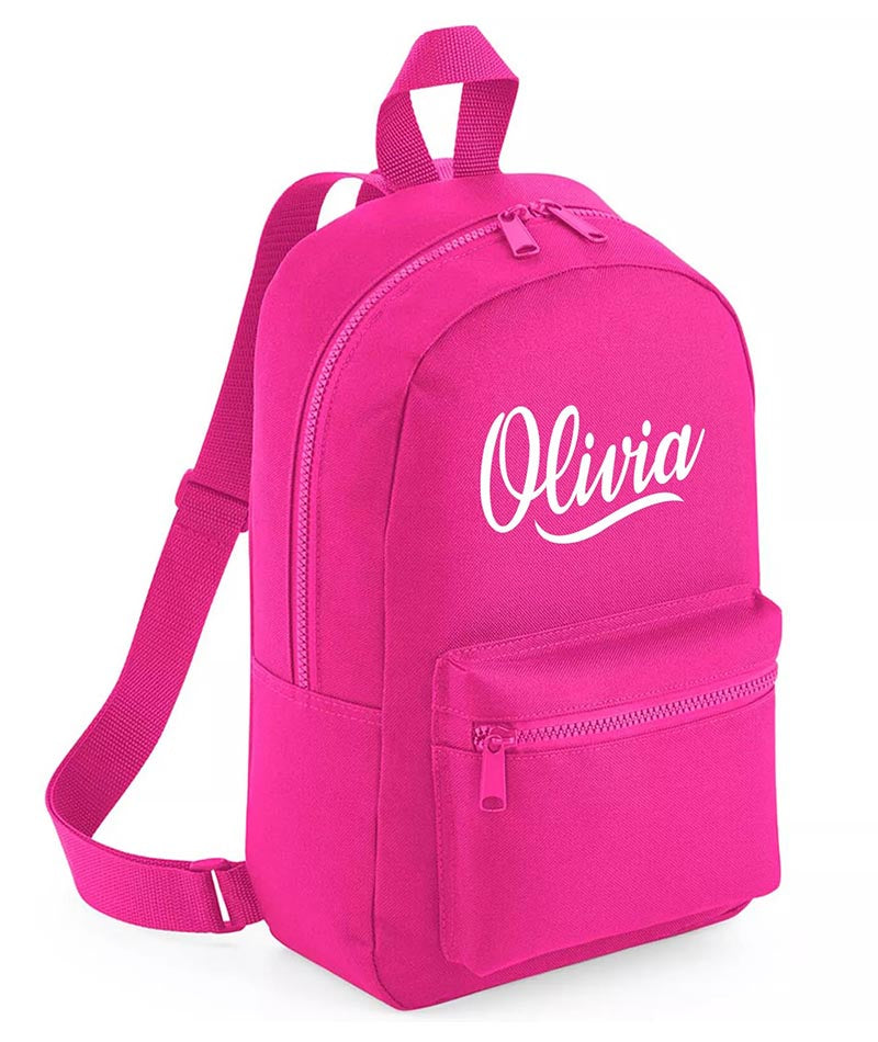 Personalised Girls Backpack Bag Mini School PE Club Nursery Any Name Rucksack