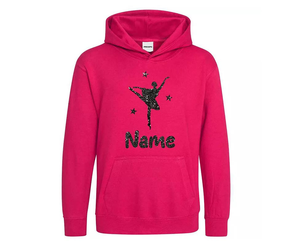 Personalised Dancing Gymnastic Girl Hoodie Custom Printed Name Hoodies Jumper