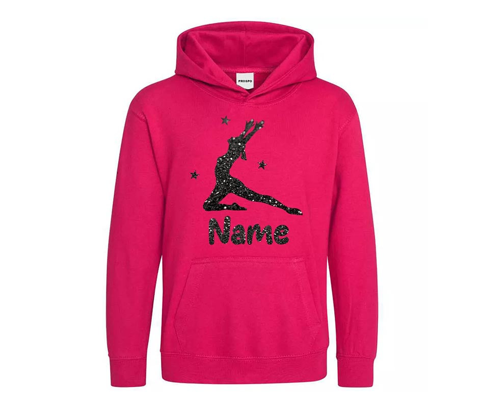 Personalised Dancing Gymnastic Leaping Dancer Kids Girl Custom Printed Hoodie