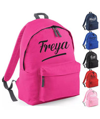 Personalised School Backpack Bags Kids Any Name Text Girls Boys Rucksack PE Kit