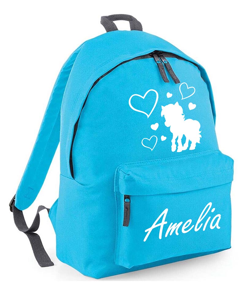 Personalised Unicorn School Backpack Bag Any Name Text Kids PE Kit Girls Boys Gift