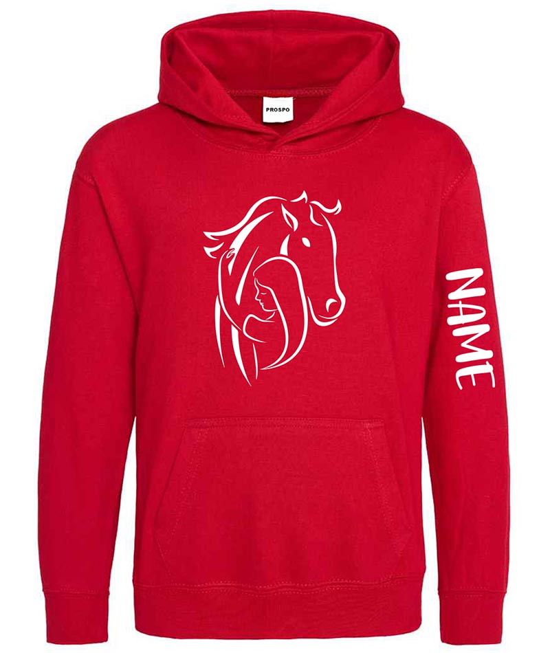 Personalised Equestrian Glitter Hoodie Custom Printed Name Girls Hoodies Jumper