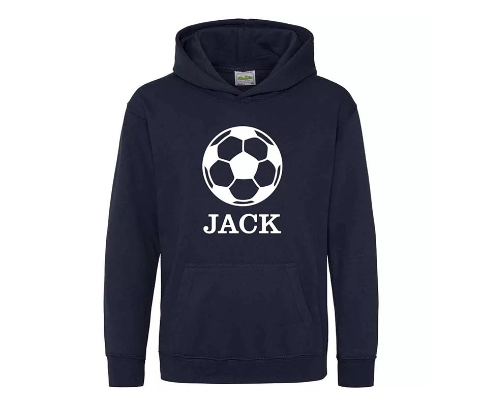 Personalised Football Kids Hoodie Custom Printed Name Unisex Hoodies Jumper