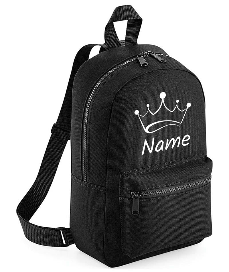 Personalised Girls Crown Backpack Bag Mini School PE Club Nursery Any Name Rucksack