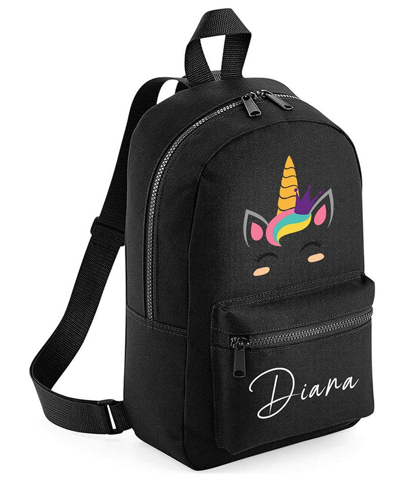 Personalised Girls Unicorn Backpack Bag Mini School PE Club Nursery Any Name Rucksack