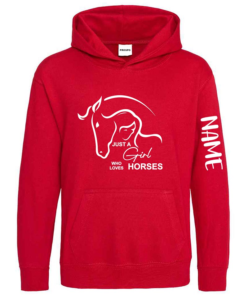 Personalised Equestrian Glitter Hoodie Custom Printed Name Girls Hoodies Jumper