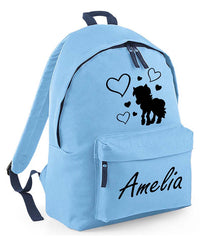 Personalised Unicorn School Backpack Bag Any Name Text Kids PE Kit Girls Boys Gift