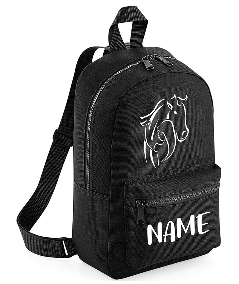 Personalised Girls Backpack Equestrian Bag Mini School PE Club Nursery Any Name Rucksack