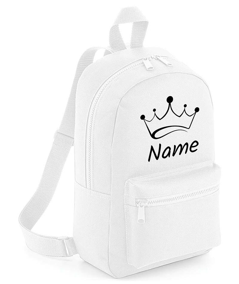 Personalised Girls Crown Backpack Bag Mini School PE Club Nursery Any Name Rucksack