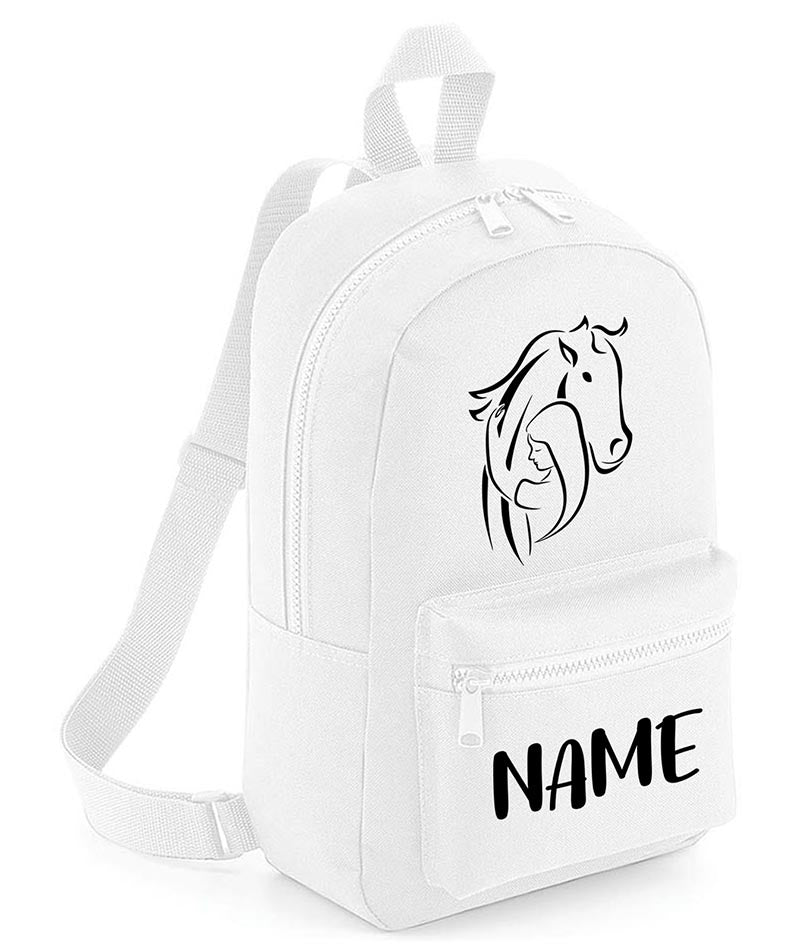 Personalised Girls Backpack Equestrian Bag Mini School PE Club Nursery Any Name Rucksack