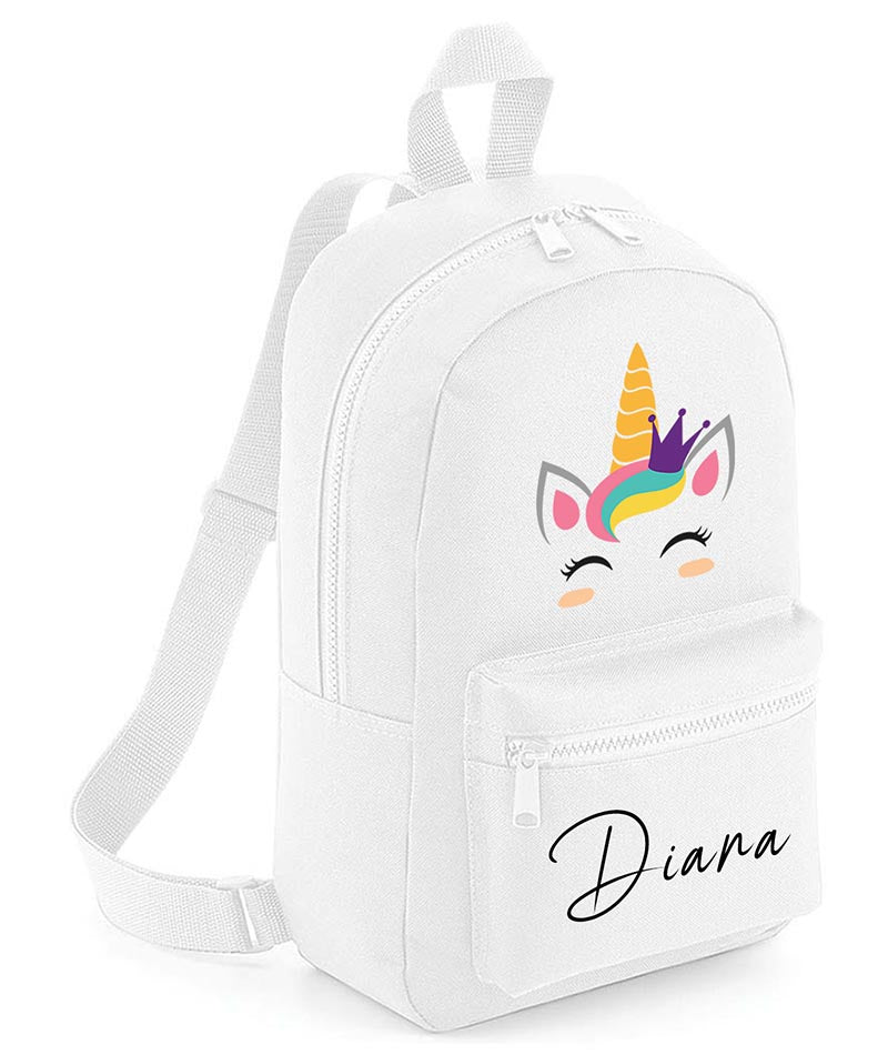 Personalised Girls Unicorn Backpack Bag Mini School PE Club Nursery Any Name Rucksack