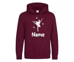 Personalised Dancing Gymnastic Girl Hoodie Custom Printed Name Hoodies Jumper