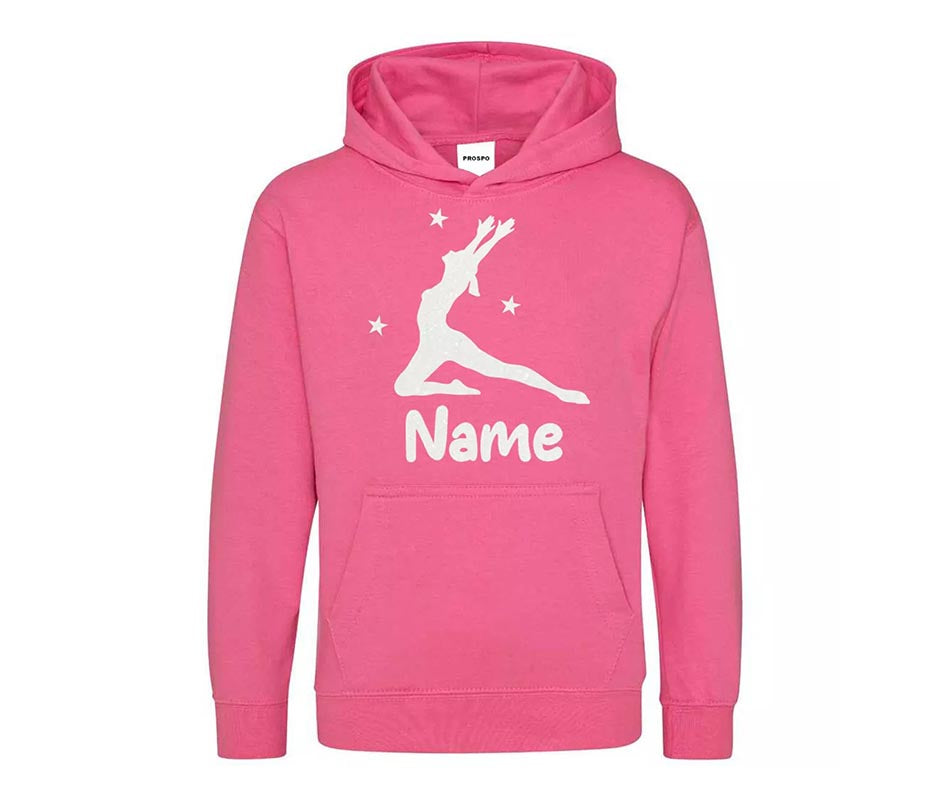 Personalised Dancing Gymnastic Leaping Dancer Kids Girl Custom Printed Hoodie