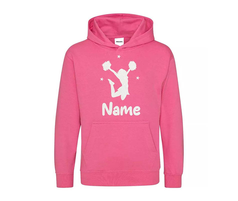 Personalised Dancing Gymnastic Cheerleader Kids Custom Printed Name Hoodie