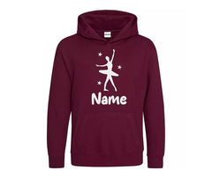 Personalised Gymnastic Girl Hoodie Ballet Dancer Custom Printed Name Hoodies