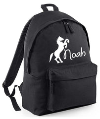 Personalised Equestrian School Backpack Bag Any Name Text Kids PE Kit Girls Boys Gift