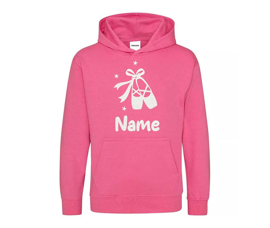 Personalised Dancing Gymnastics Ballet Shoe Hoodie Custom Printed Name Hoodies