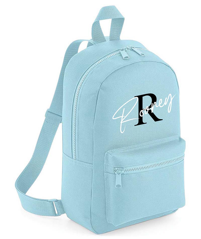 Personalised Girls Initial Any Name Backpack Bag Mini School PE Club Nursery Rucksack