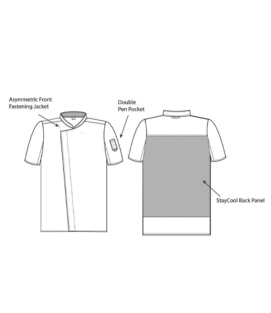 ADC Short Sleeve Asymmetric Chefs Jacket
