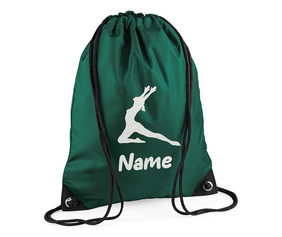 Personalised Dance Pull String Bag Girls Glitter Drawstring Ballet Kids Gift