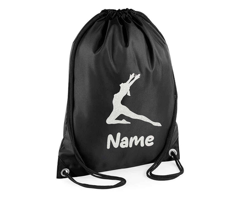 Personalised Dance Pull String Bag Girls Glitter Drawstring Ballet Kids Gift