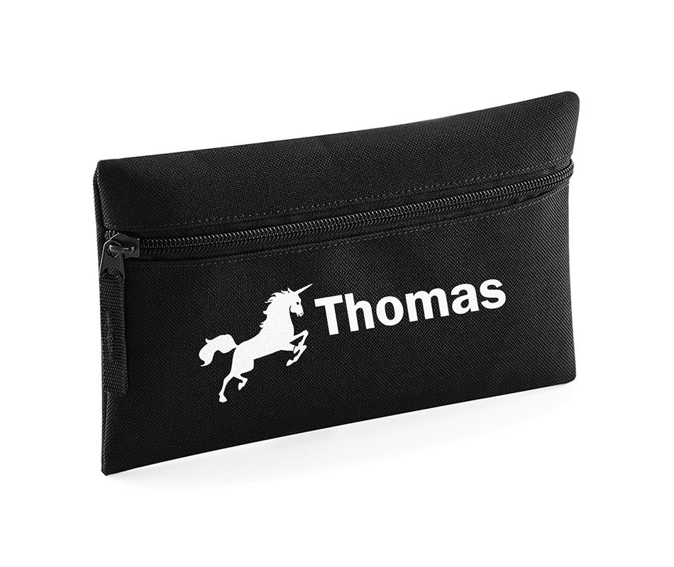 Personalised Pencil Case With Unicorn Print School Equipment Pens Bag Case Gift