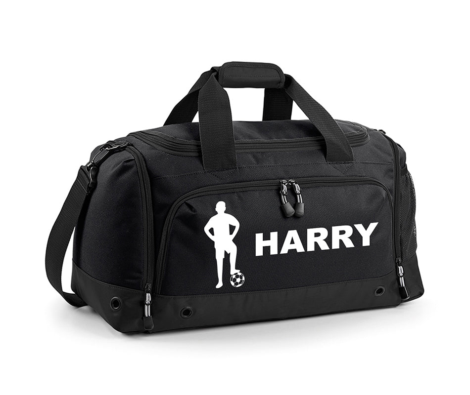 Personalised Football Player Holdall With Your Name Or Club Kids Boys Men Kit Bag