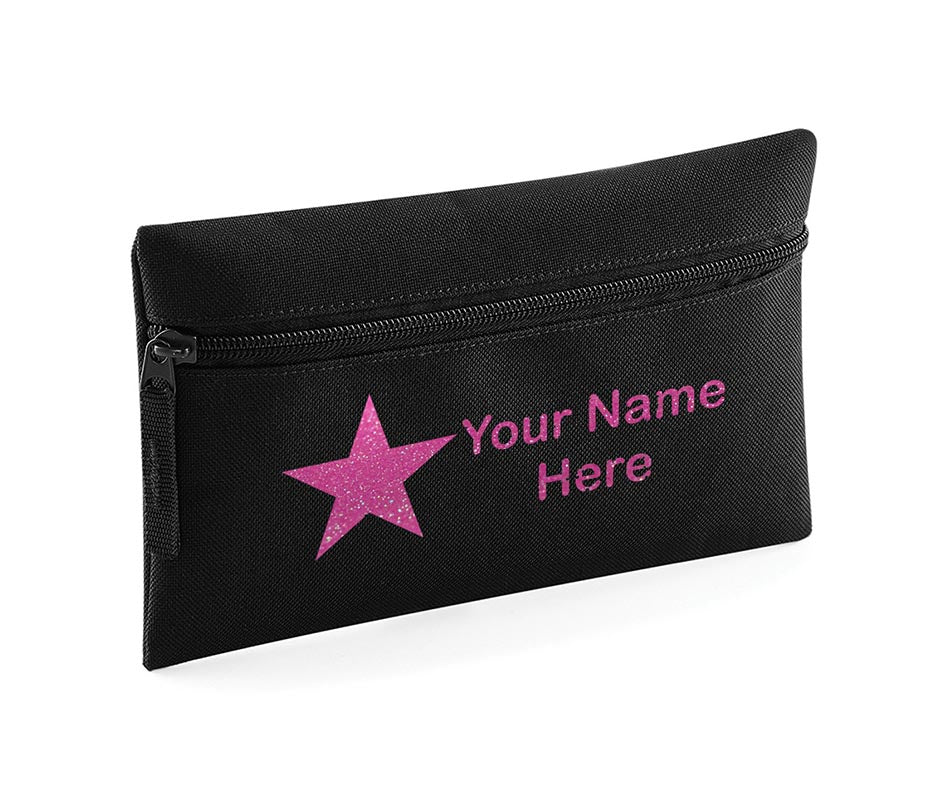 Personalised Pencil Case With Star Print And Name School Equipment Pens Bag Case