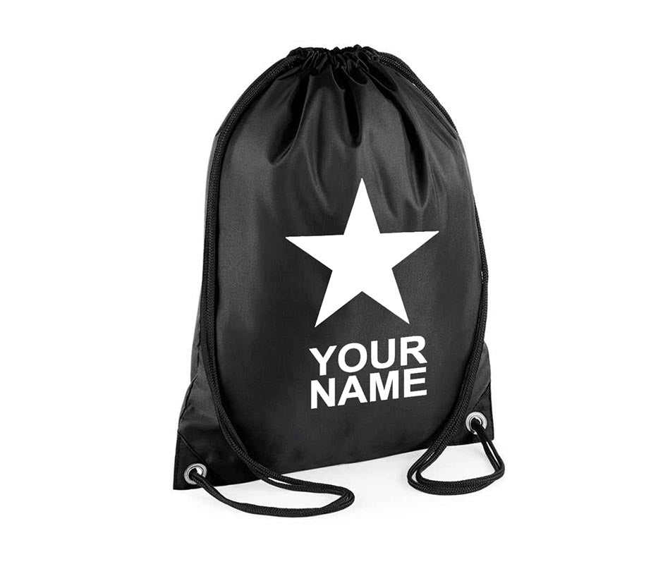 Personalised Unisex Star Pull String Bag Drawstring Ballet Kids Gift Casual Backpack